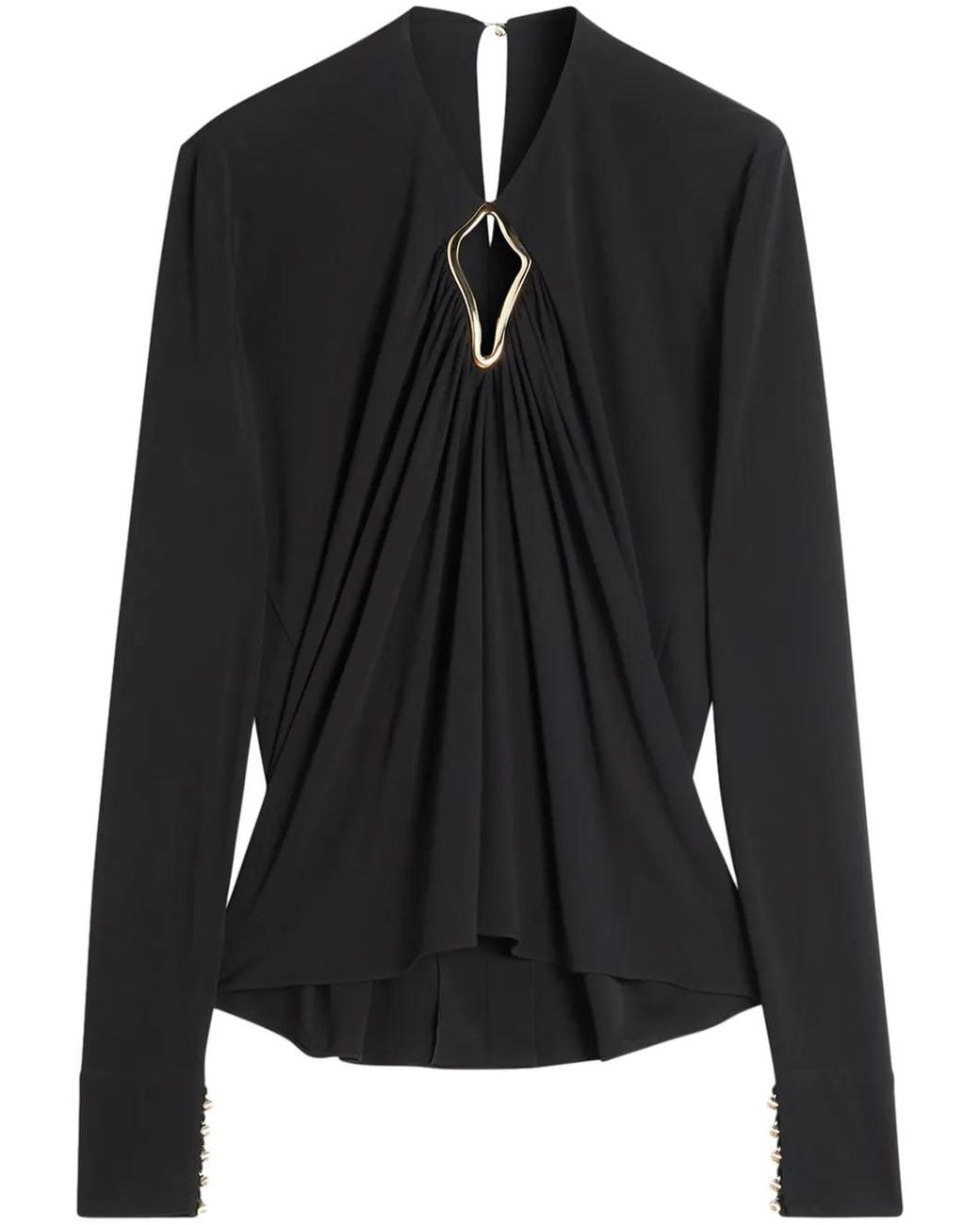 Lanvin Black Cut-Out Blouse
