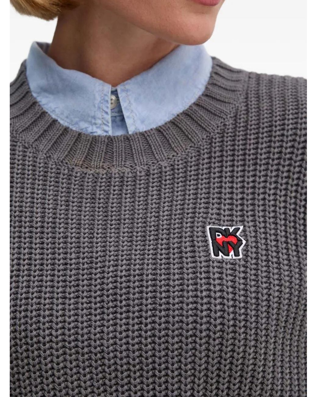 DKNY Trui Met Logopatch in het Gray