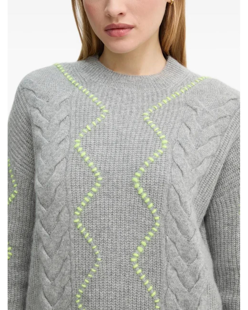 From Future Blue Cable-Knit Stitched Pullover