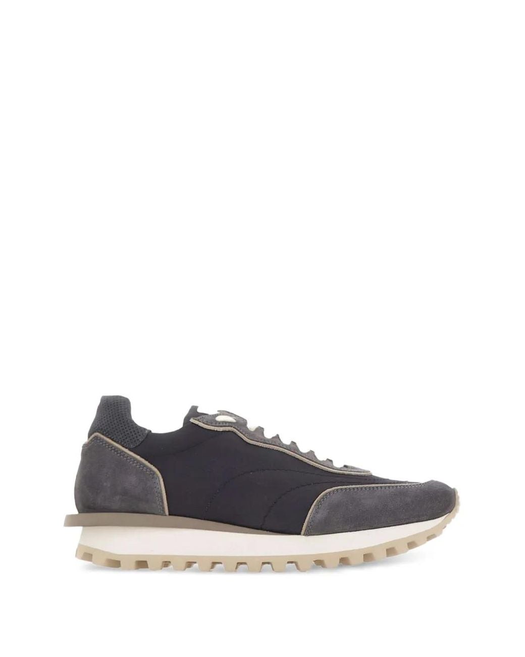 Eleventy White Suede-Panelled Sneakers for men