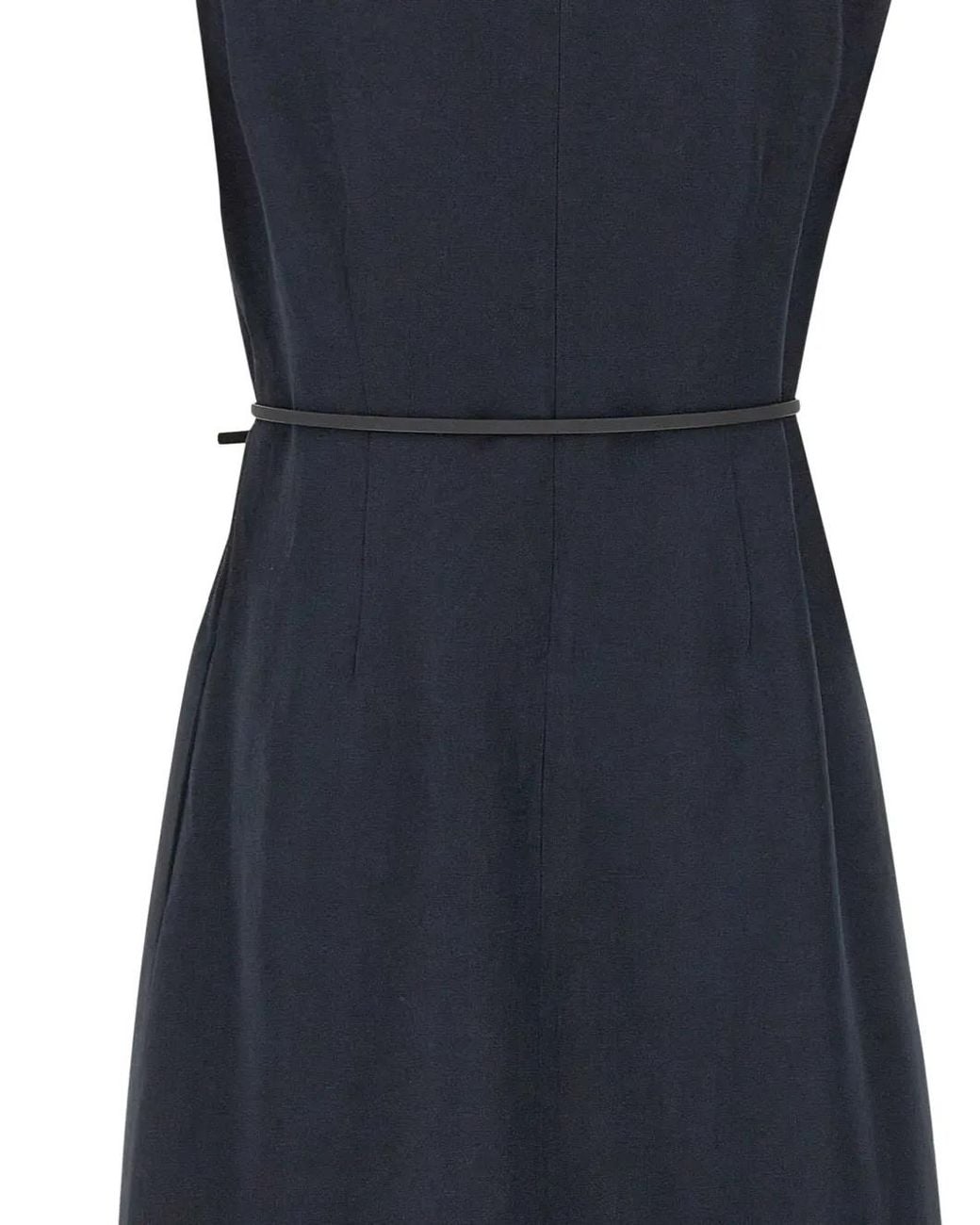 Fabiana Filippi Blue V-Neck Belt Midi Dress