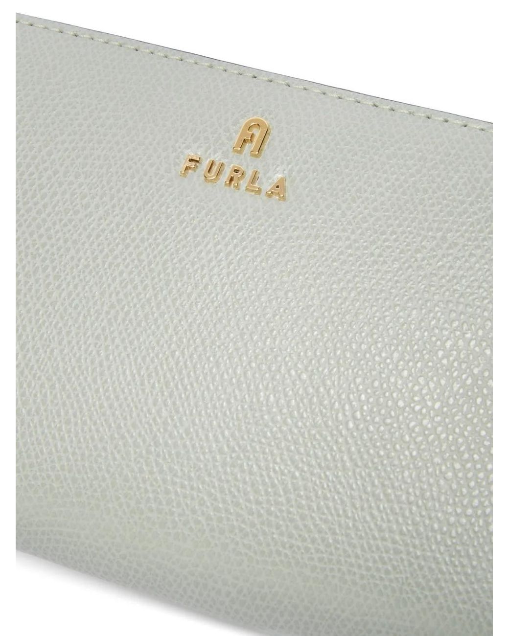 Furla Gray Zip-Around Logo Wallet