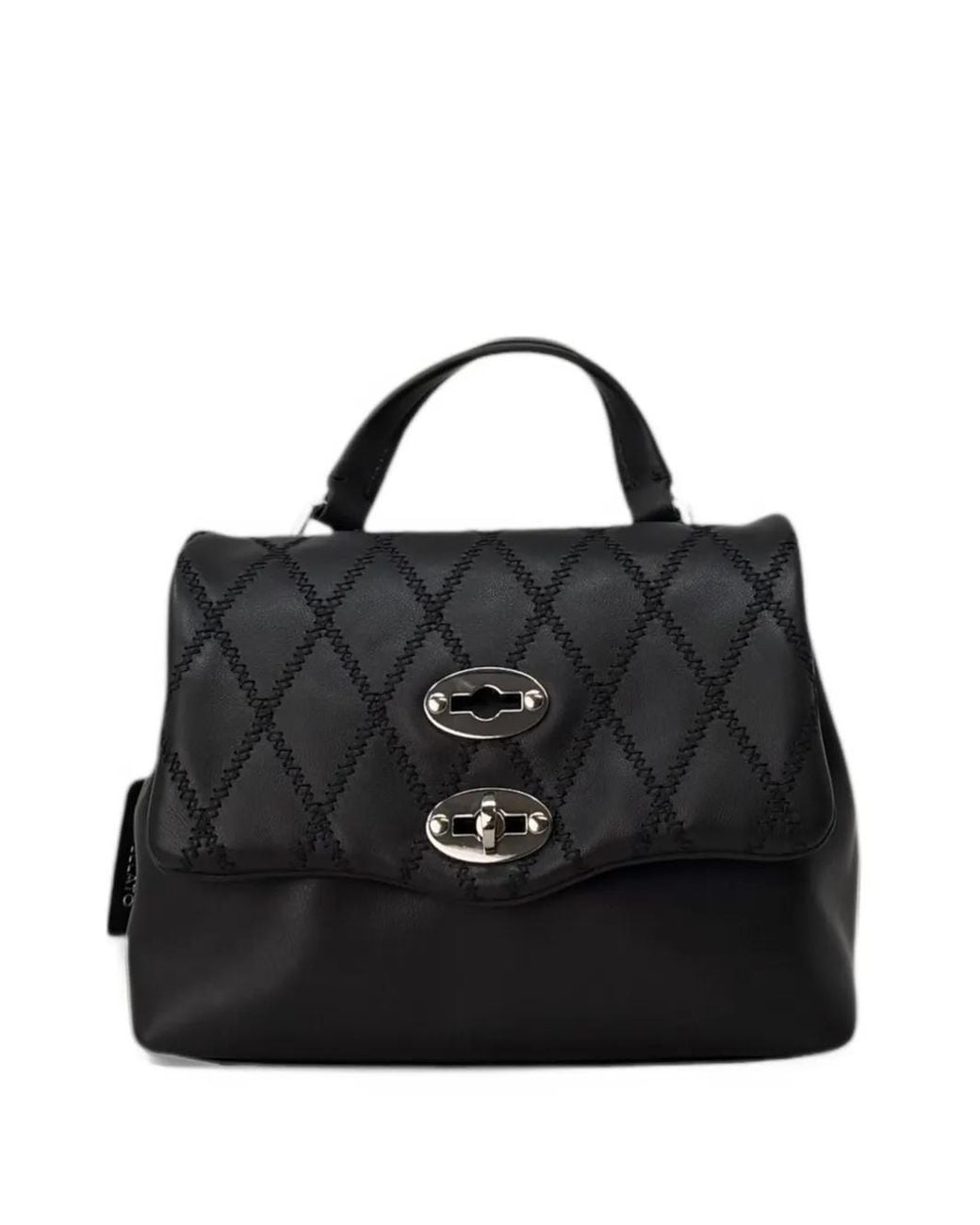 Zanellato Black Postina Trame Tote Bag