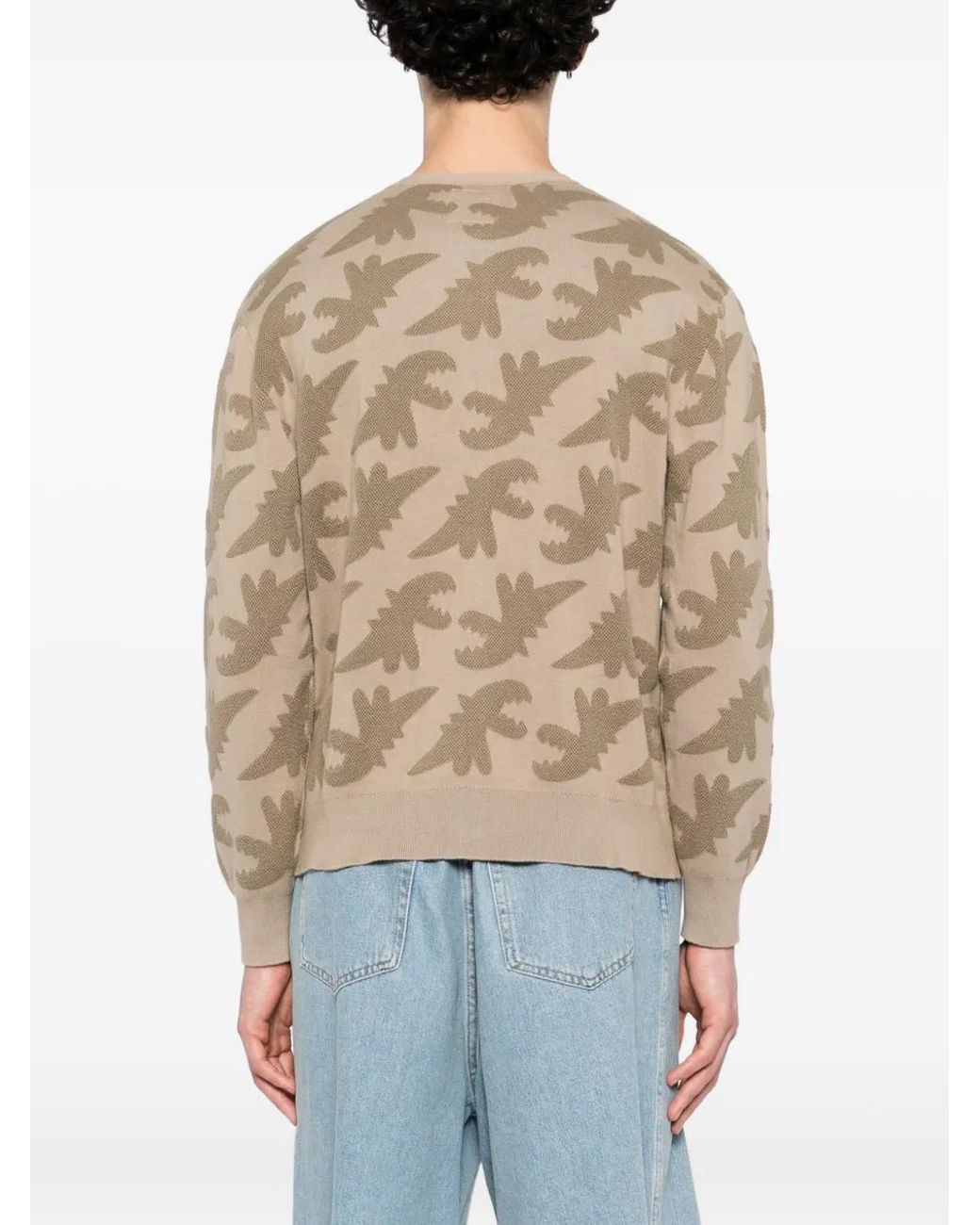 SPORT b. by agnès b. Brown Dino-Embroidered Cardigan for men