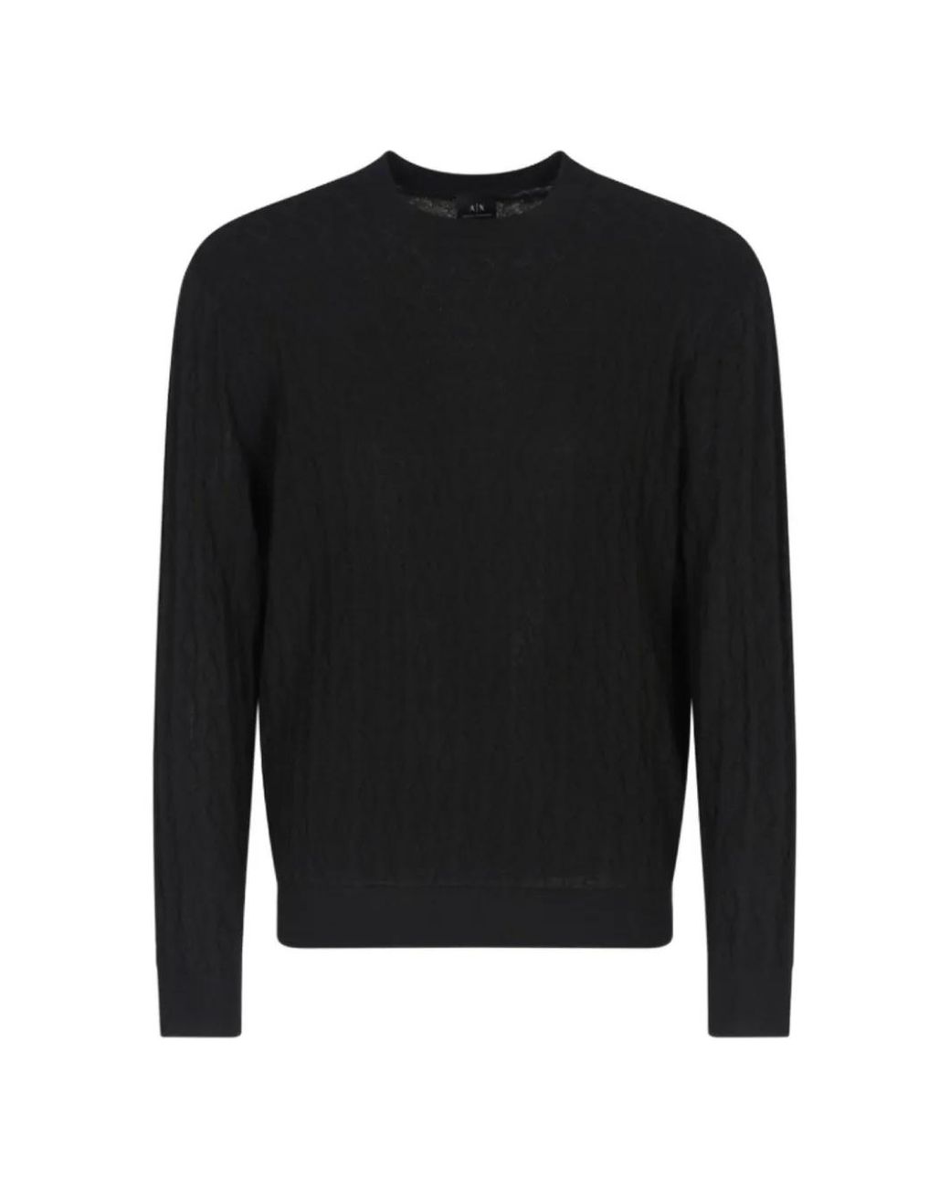 ARMANI EXCHANGE Black Diamond-Patterned Sweater for men