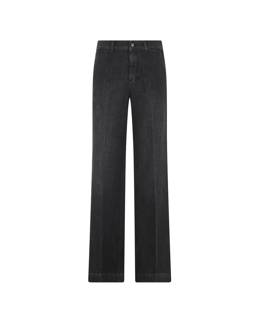 CIGALA'S Black Pressed-Crease Jeans