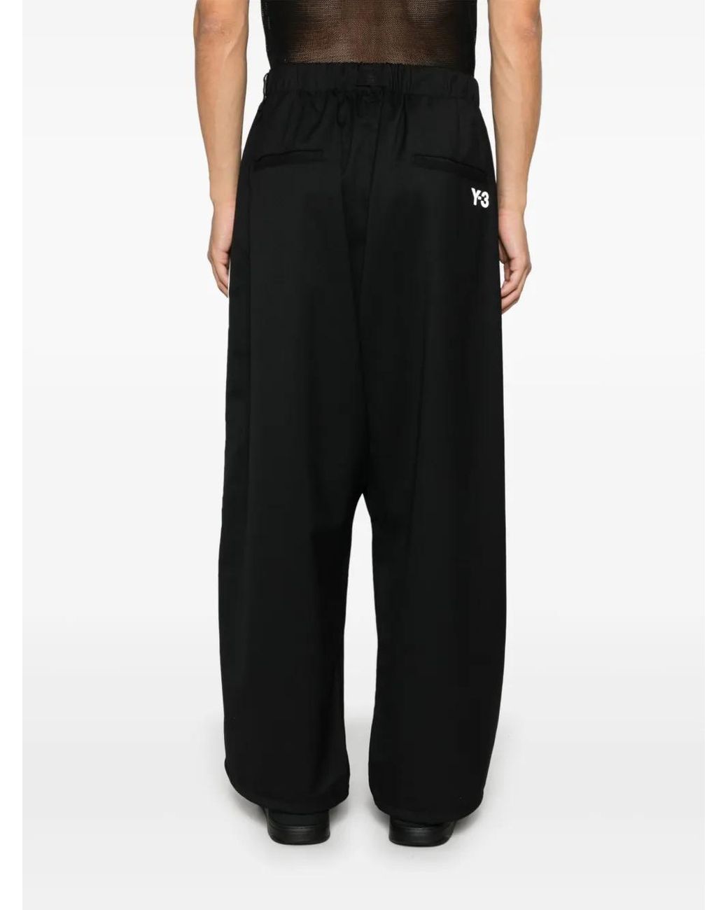 Y-3 Black 3-Stripes Logo Trousers for men