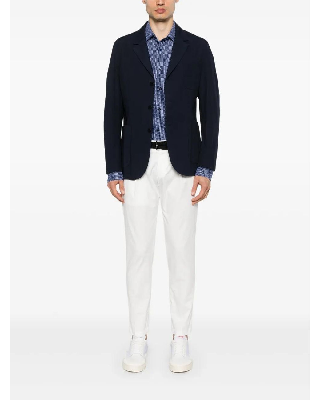 Mazzarelli Blue Printed Shirt for men