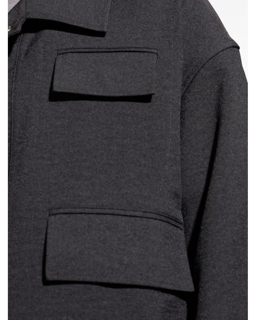 Y-3 Blue Multi-Pocket Button-Fastening Jacket for men