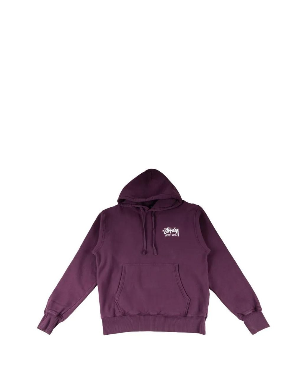 Stussy Purple Kangaroo-Pocket Hoodie for men