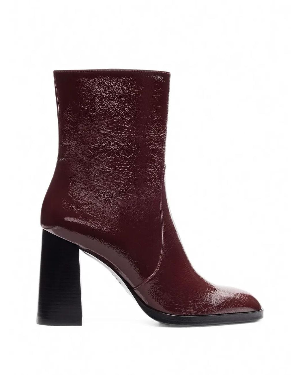 Stuart Weitzman Purple Vera Crinkle Patent Leather Boots