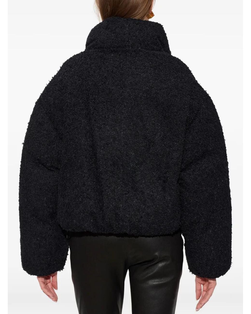 Balmain Blue Bouclé-Texture Zip-Up Jacket