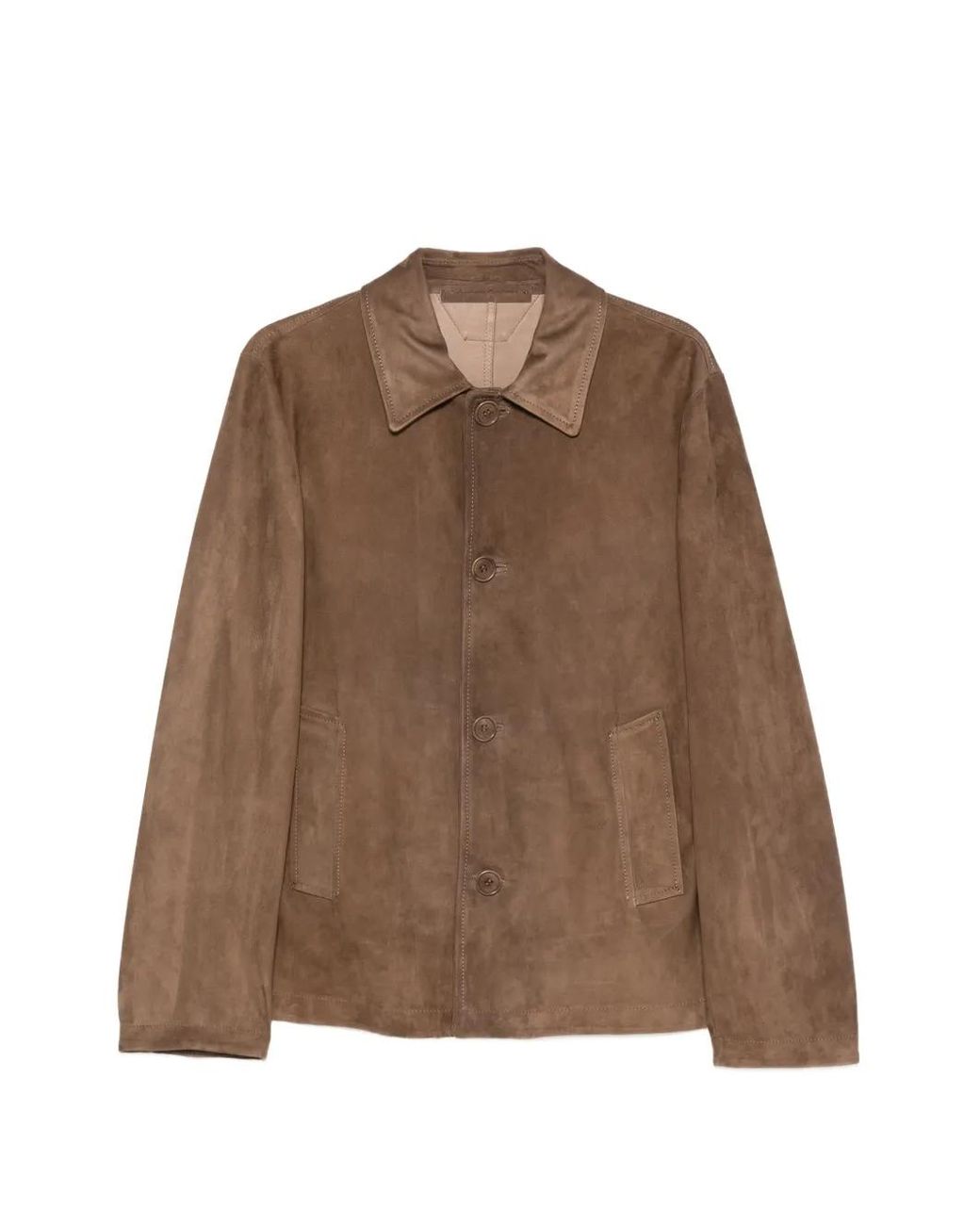 Salvatore Santoro Brown Single-Breasted Leather Jacket for men