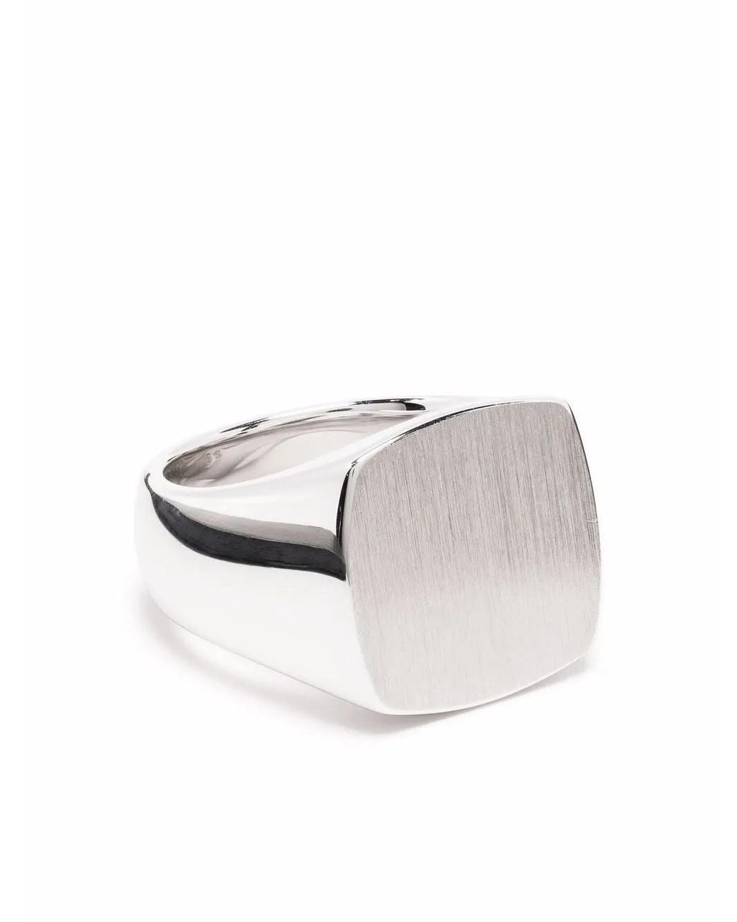 Tom Wood White Cushion Satin Square Ring