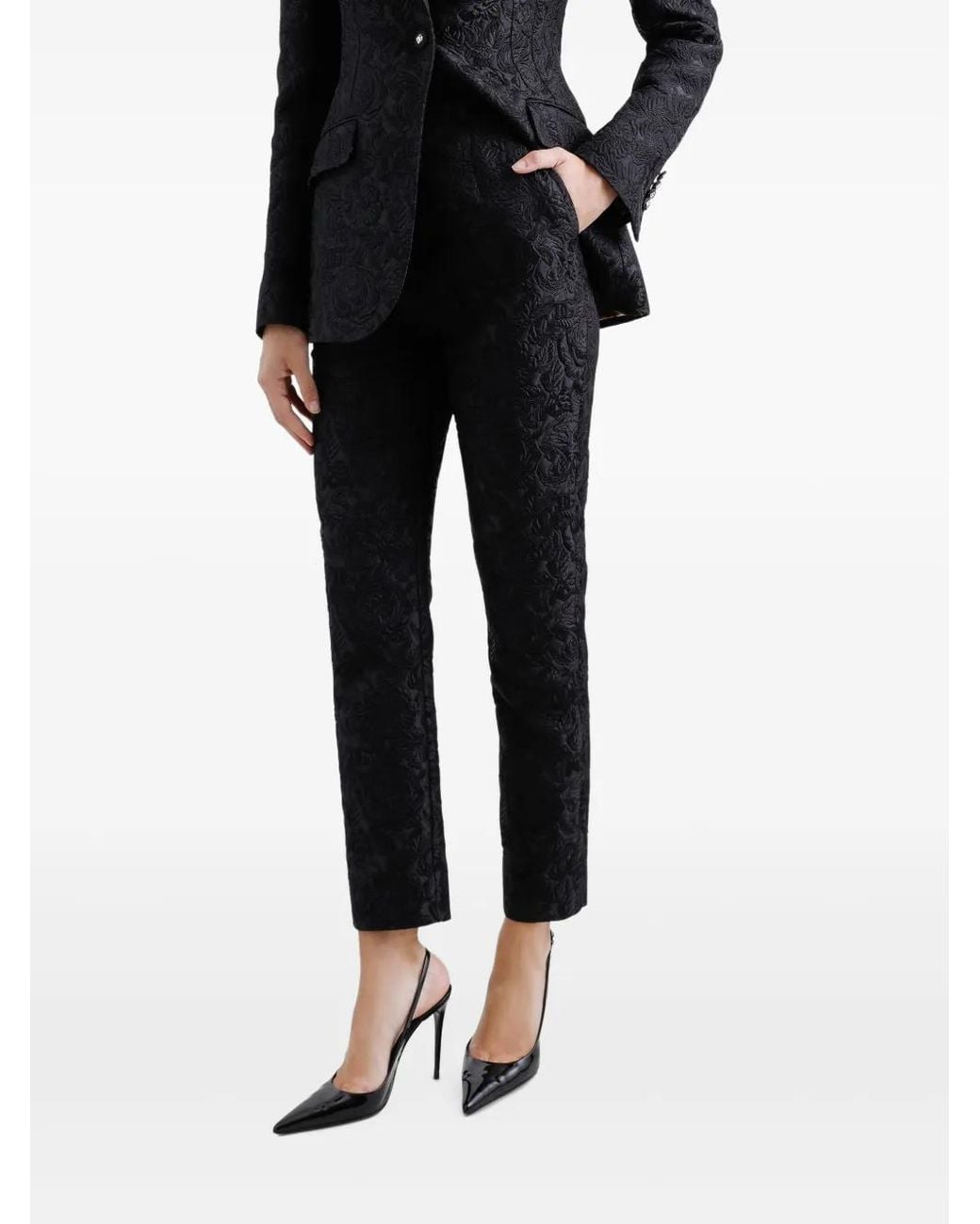 Dolce & Gabbana Black Dna Brocade Trousers