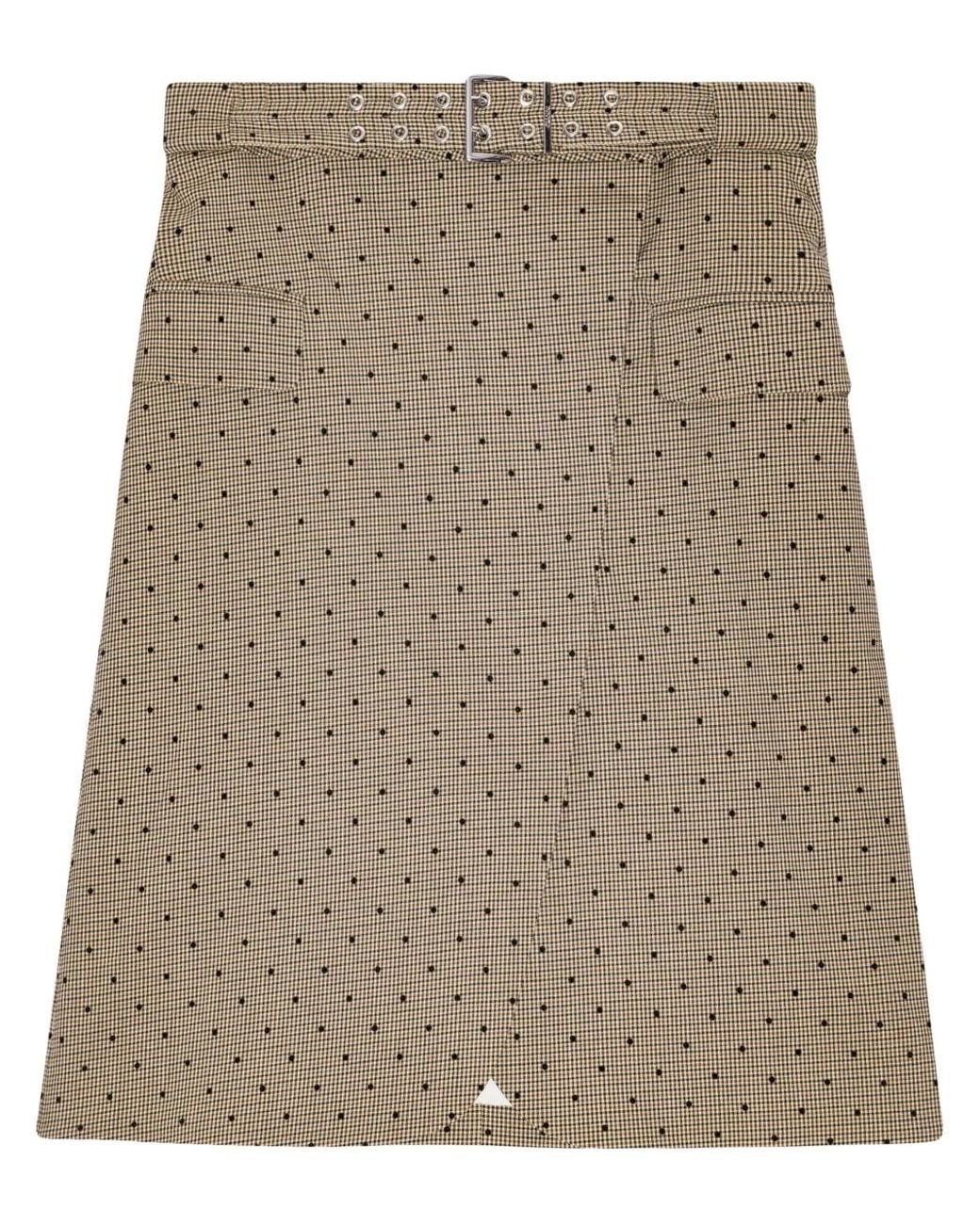 Ganni Brown Polka Dot-Print Skirt
