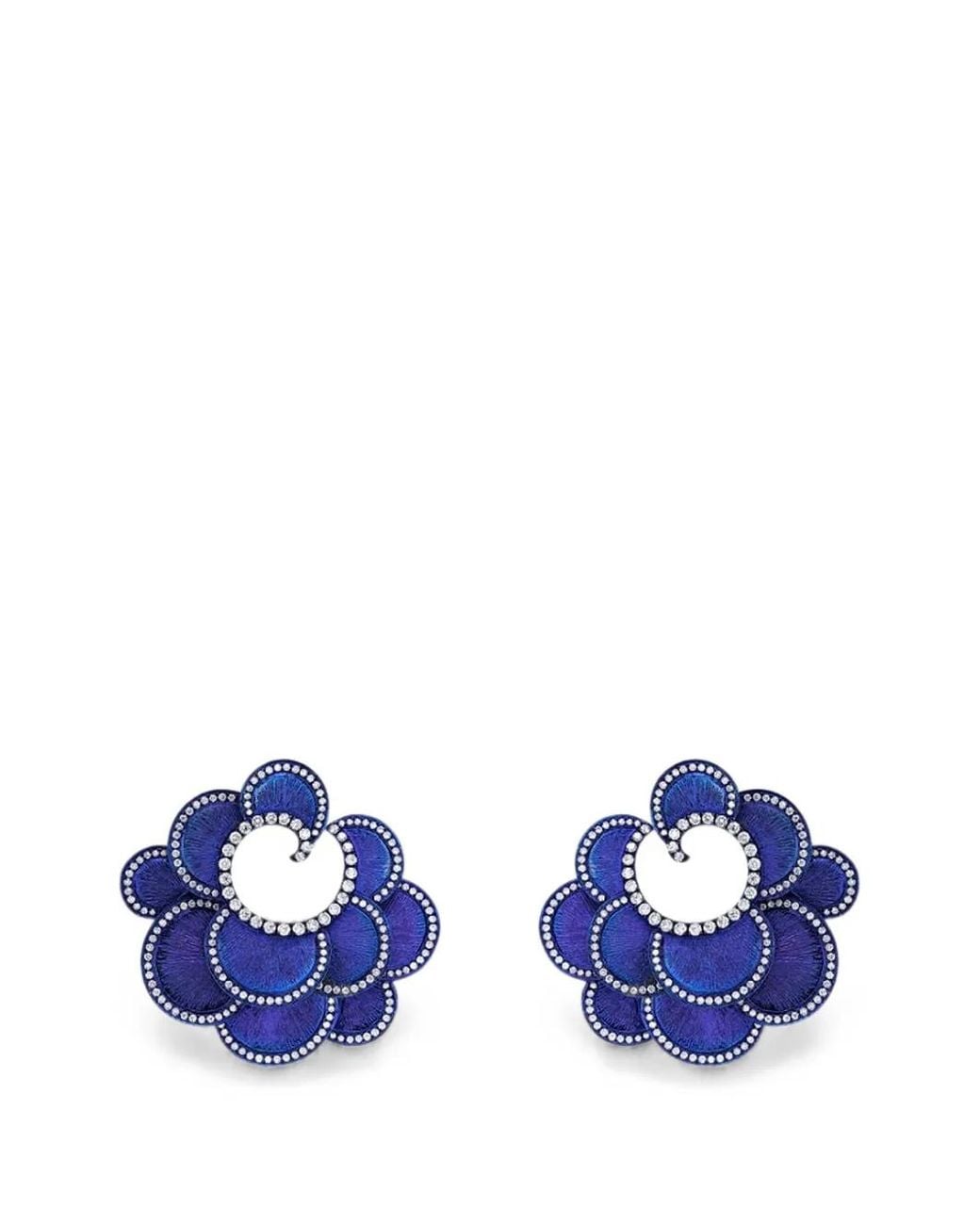 SABOO FINE JEWELS Blue Diamond Scalloped Earrings