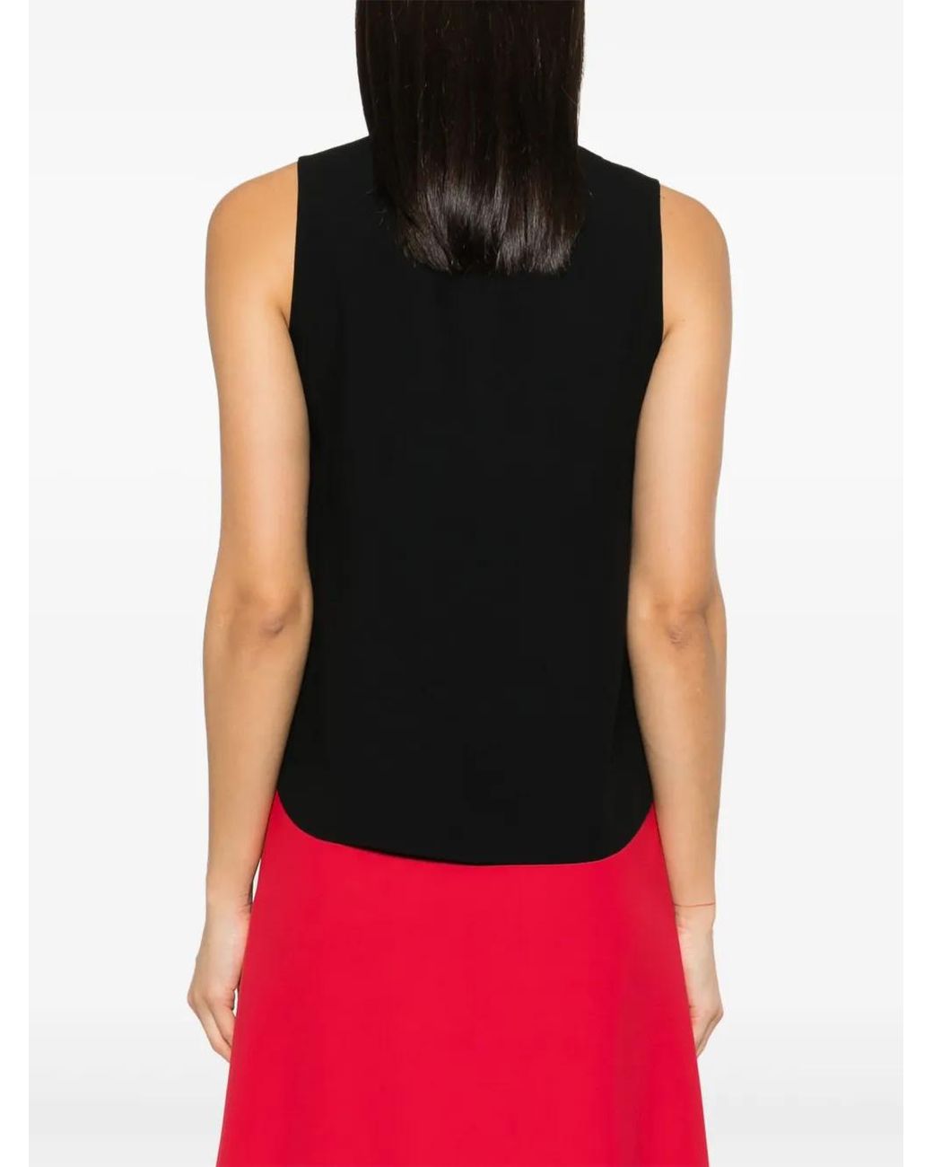 Moschino Black Bow-Detail Sleeveless Blouse