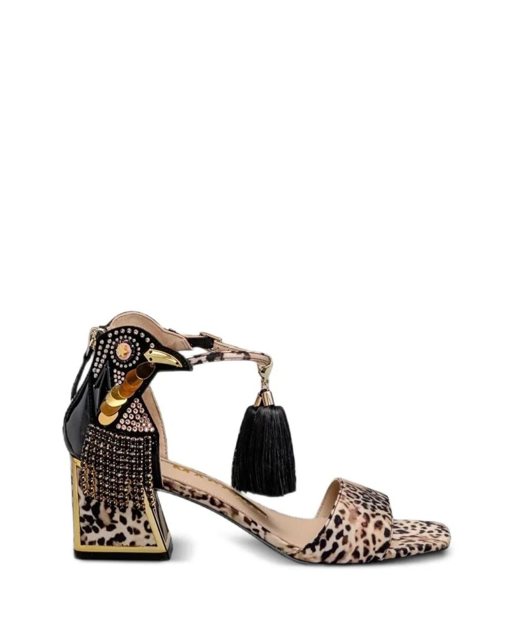 Kat Maconie White Leopard-Print Embellished Sandals