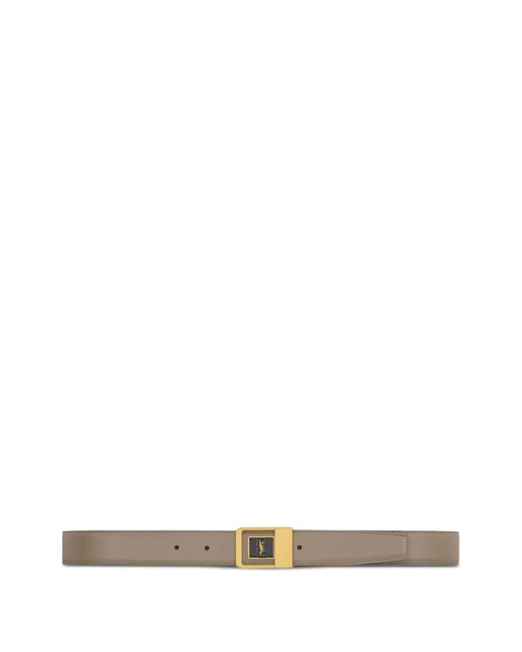 Saint Laurent White La 66 Buckle Belt