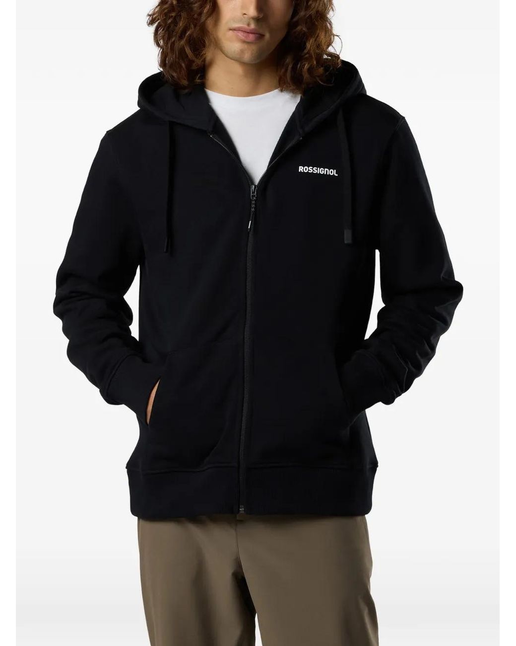 Rossignol Black Full Zip-Up Hoodie for men