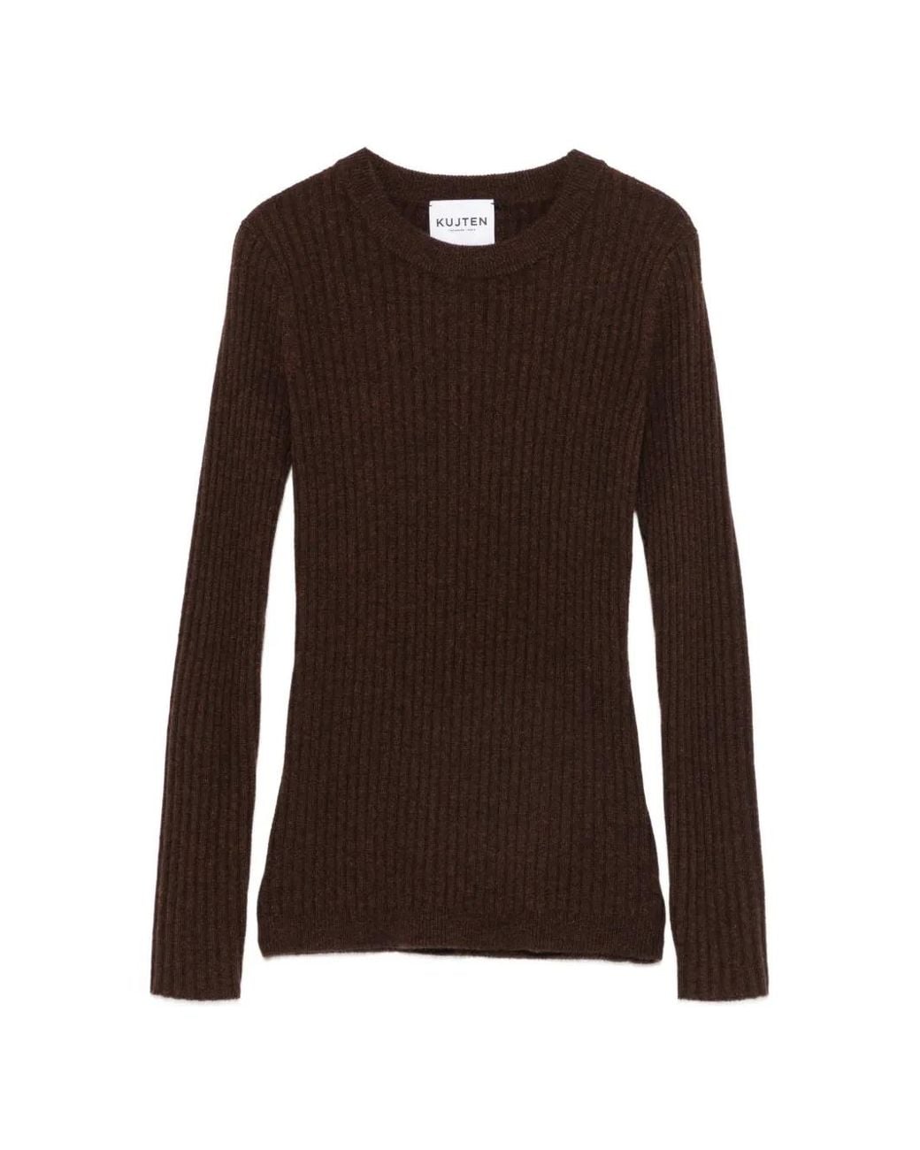 Kujten Brown Bibi Ribbed-Knit Sweater