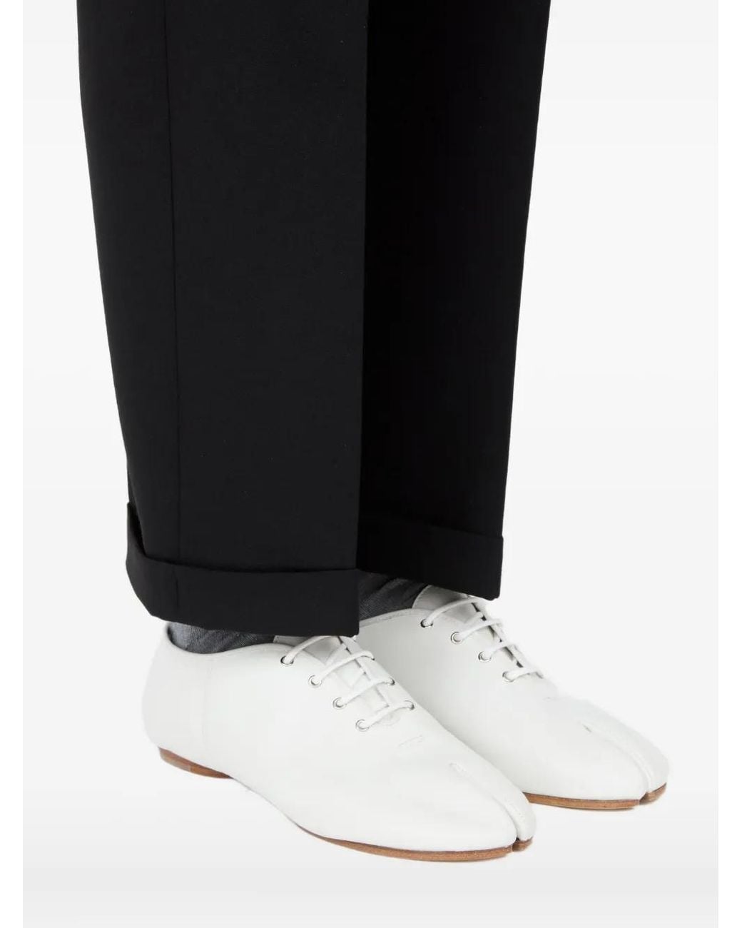 Maison Margiela White Tabi Jazz Lace-Up Derby Shoes for men