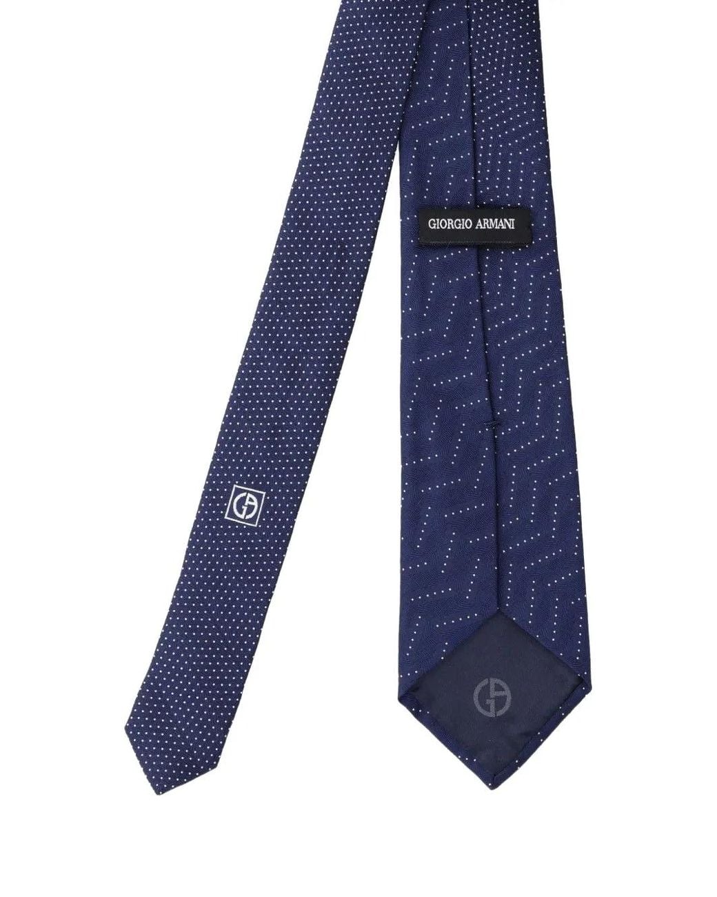 Giorgio Armani Blue Geometric-Pattern Silk Tie for men