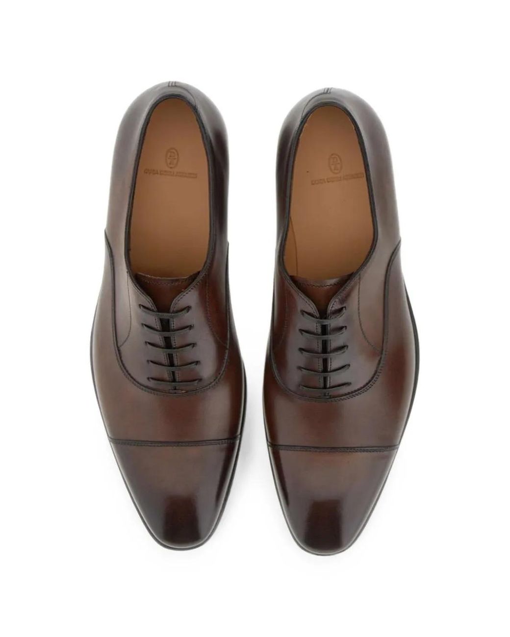 Duca Degli Abruzzi Brown Leather Oxford Shoes for men