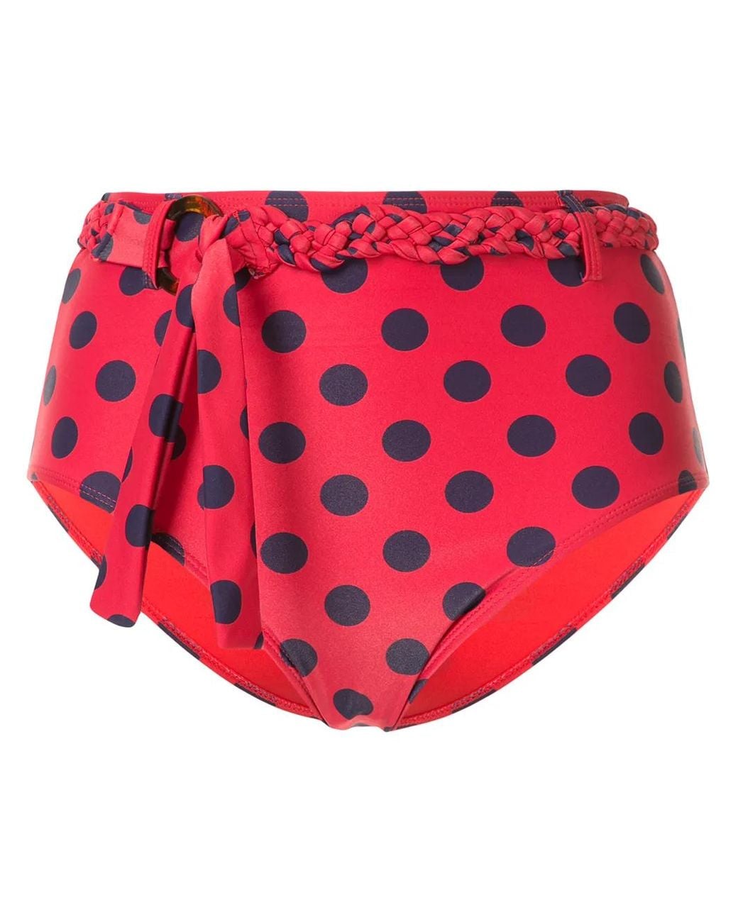 Duskii Red Cerise High-Rise Bikini Bottoms