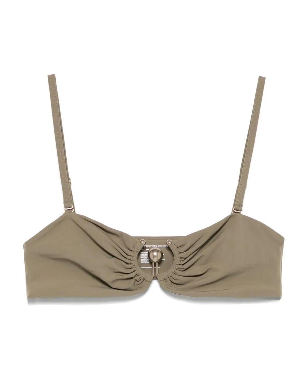 Christopher Esber Green Ruched Bikini Top
