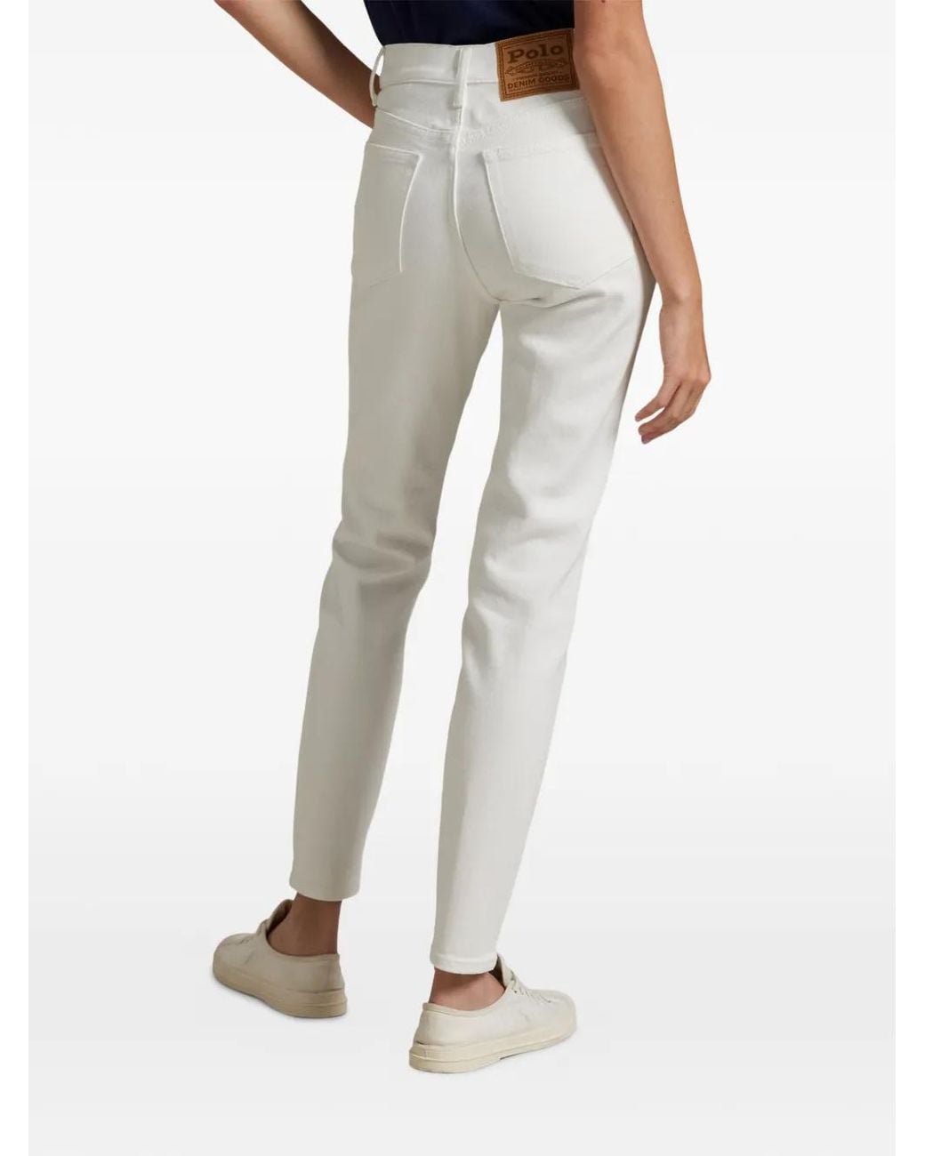 Polo Ralph Lauren White Logo-Patch Jeans