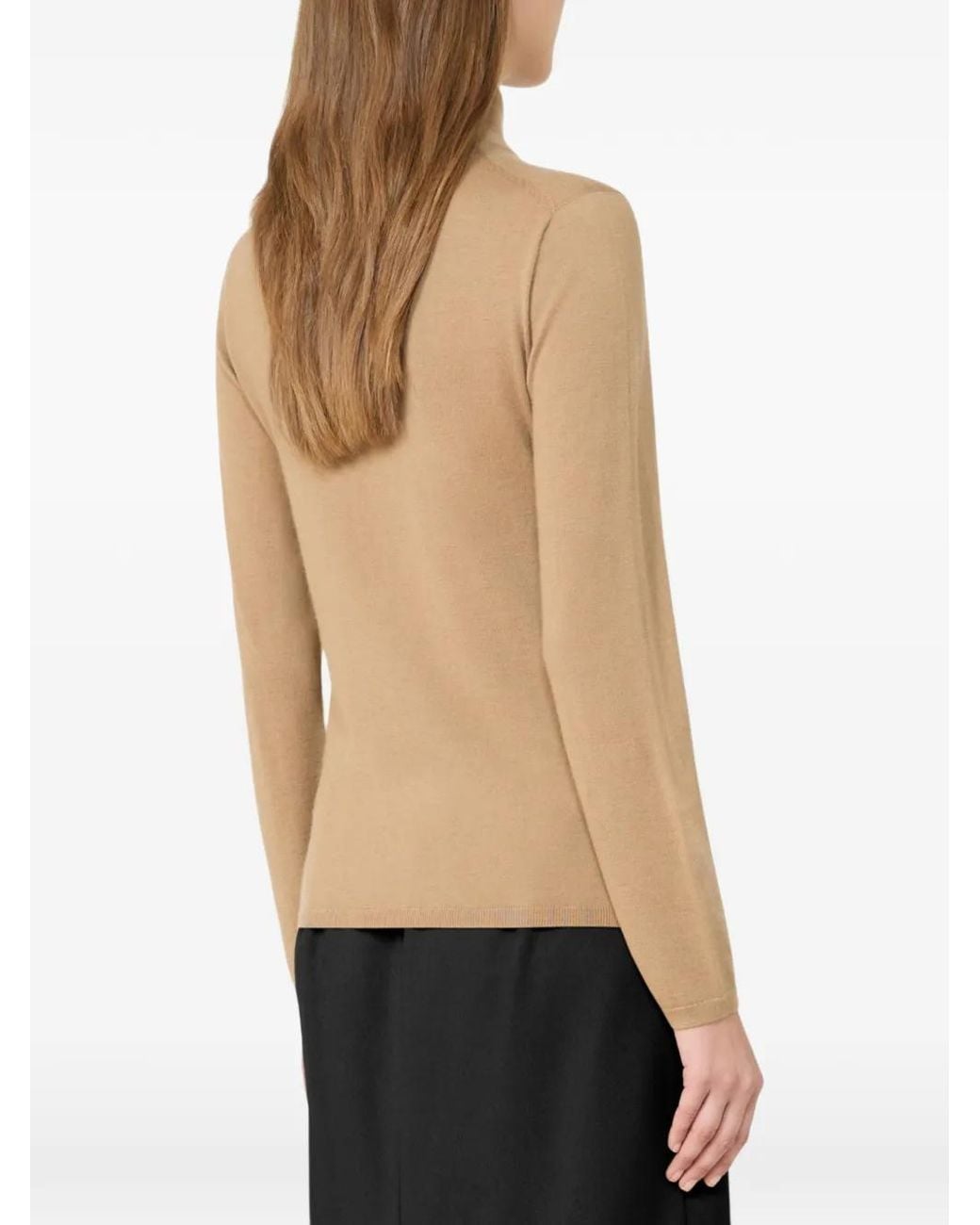 Max Mara Natural High-Neck Cashmere Sweater
