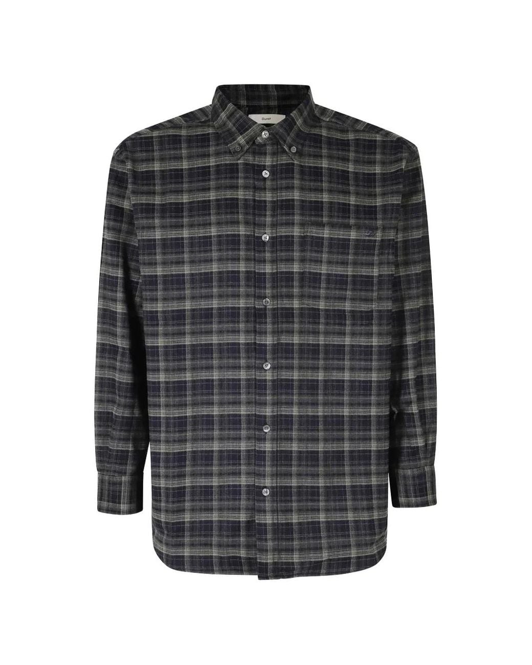 DUNST Gray Check-Pattern Button-Down Shirt