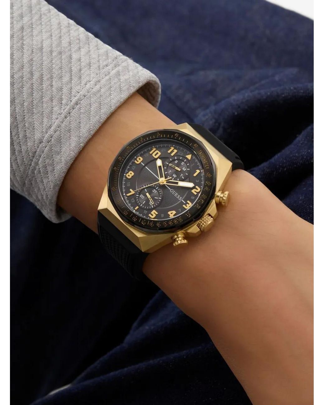 Guess Gray Multi-Function Tachymeter 46Mm Watch for men