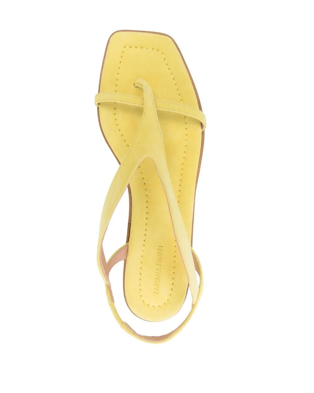 Fabiana Filippi Yellow Slingback Suede Flat Sandals
