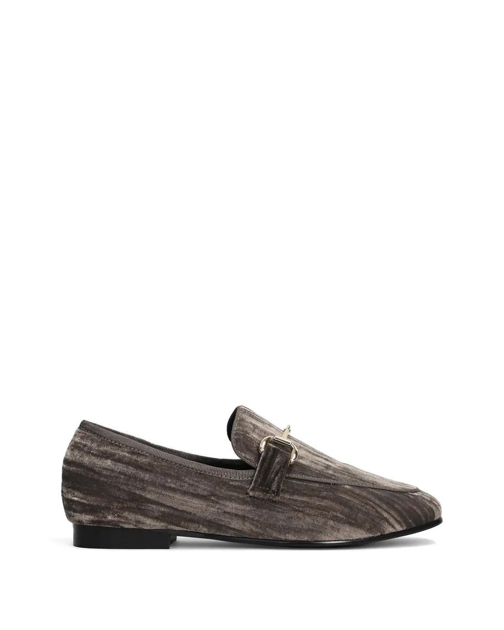 Bibi Lou Gray Ashe Horsebit-Detail Velvet Loafers