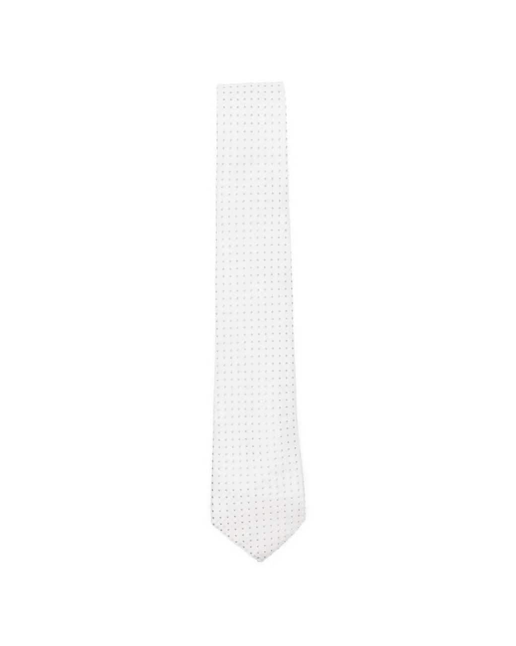 Canali White Micro-Pattern Tie for men