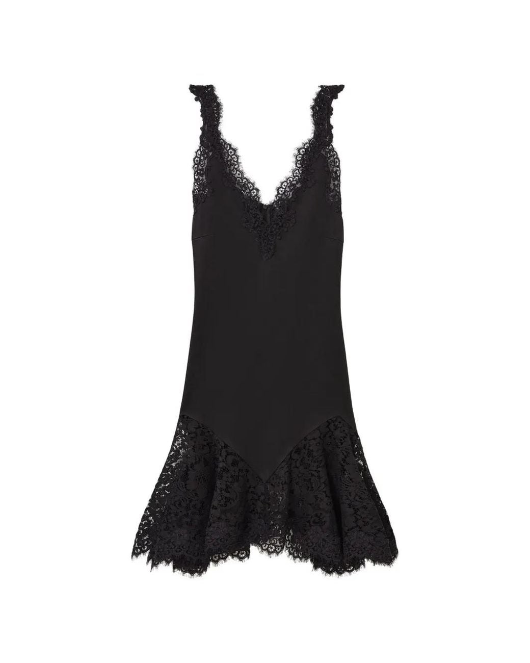 Stella McCartney Black Lace-Trim Sleeveless Dress