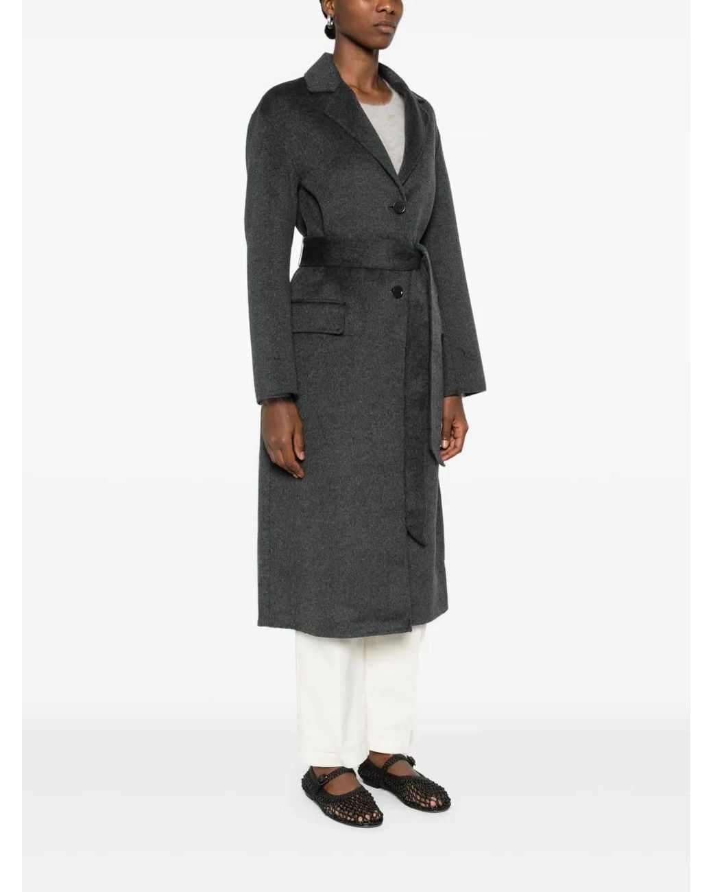 Aspesi Black Belted Coat