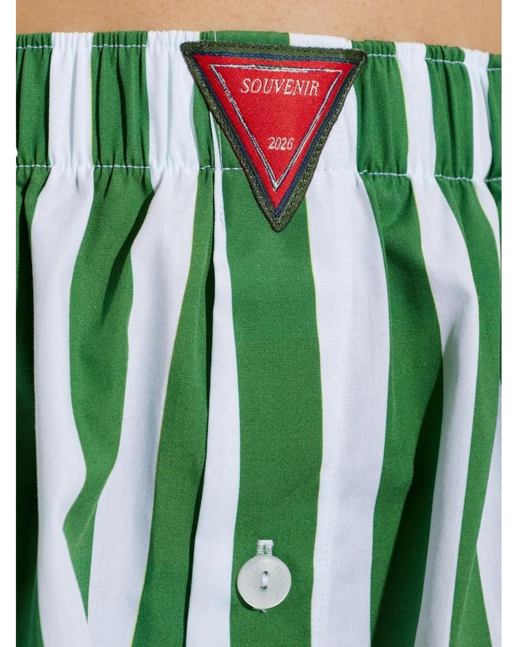 Hanro Green X Charlotte Adam Striped Shorts