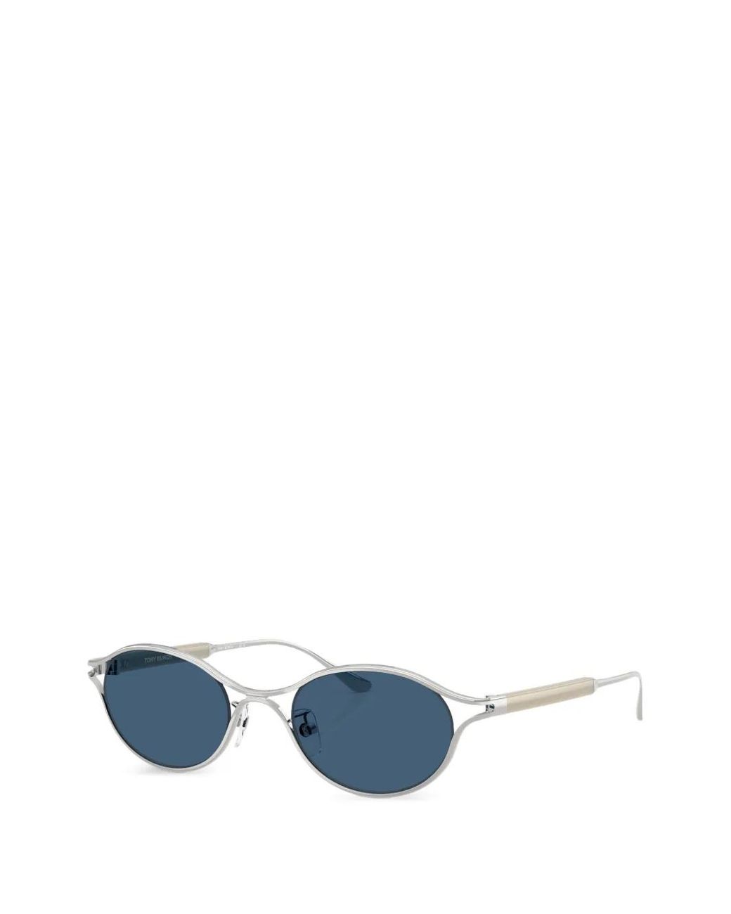 Tory Burch Blue Deco Oval-Frame Sunglasses