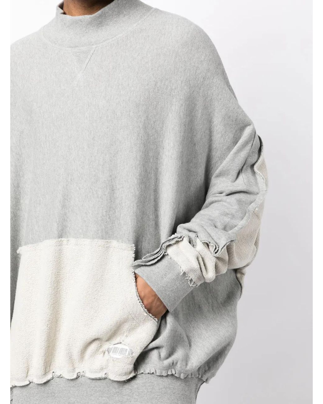 Mostly Heard Rarely Seen White Exposed-Seam Brushed Cotton Sweatshirt for men