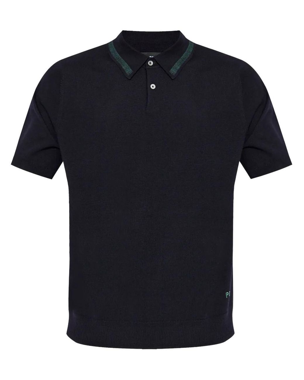 Paul Smith Black Merino-Wool Polo Shirt for men