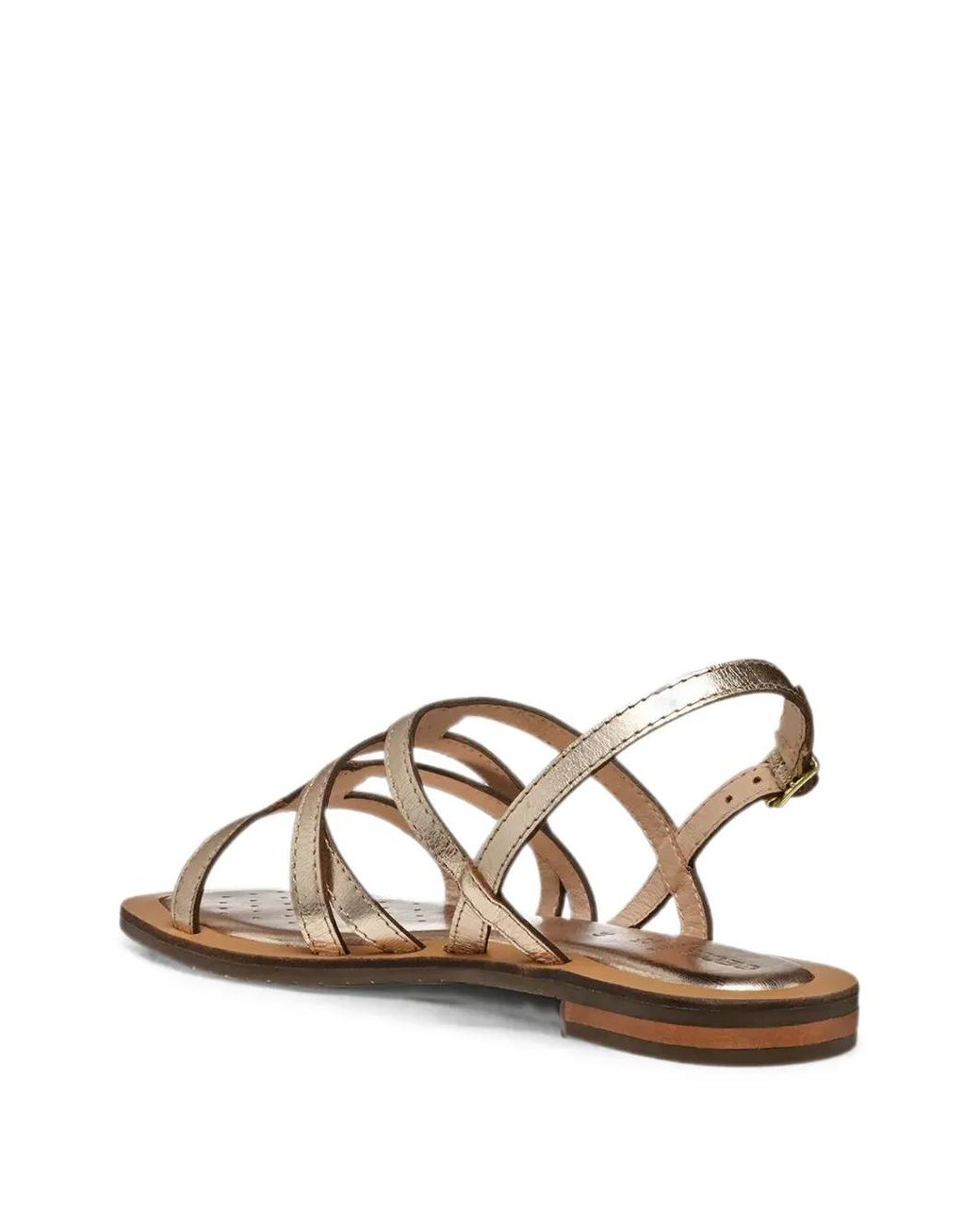 Geox White Sozy Metallic-Effect Strappy Sandals