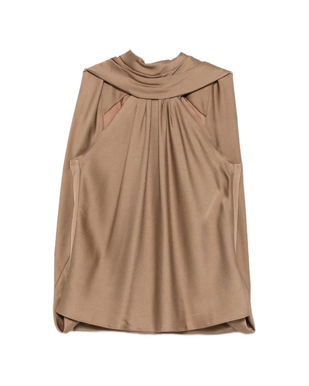 Jonathan Simkhai Brown Draped Halterneck Top