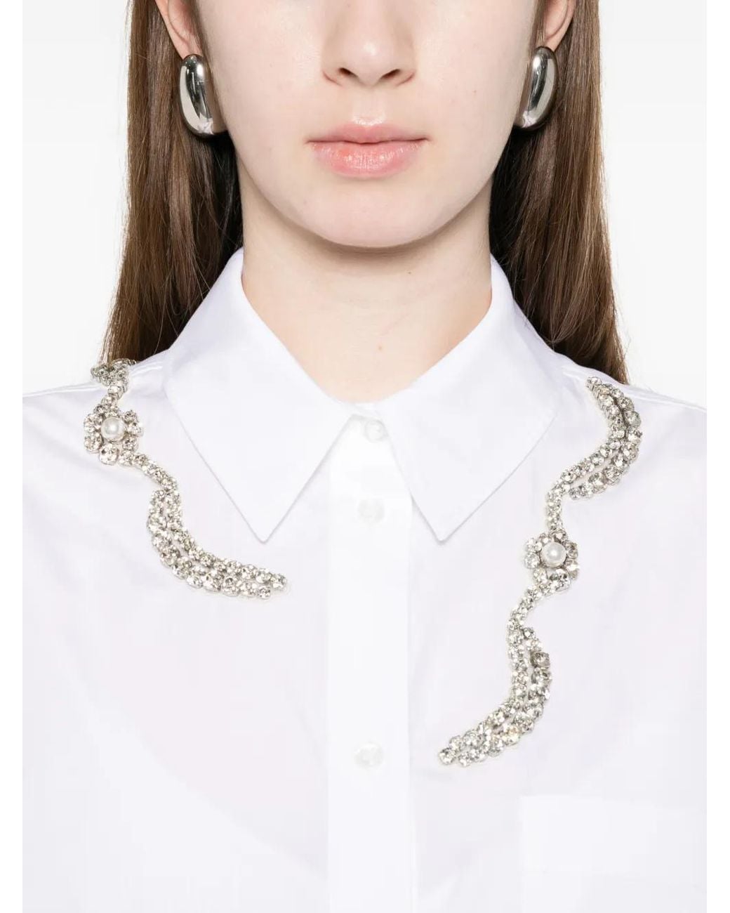 Simone Rocha White Chemise À Manches Bouffantes