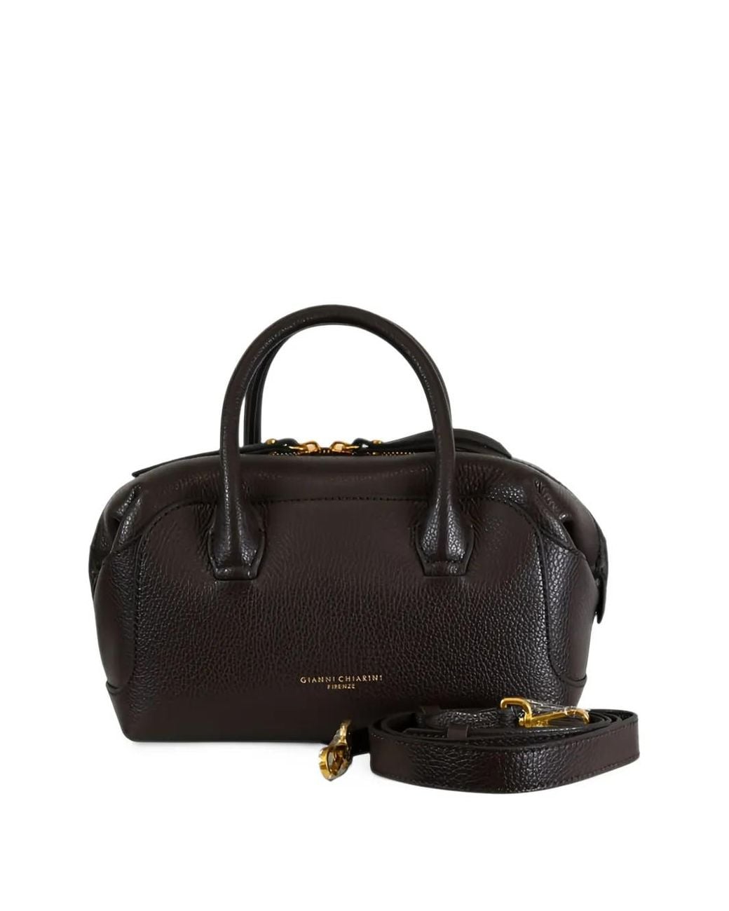 Gianni Chiarini Black Gemma Grained Leather Tote Bag