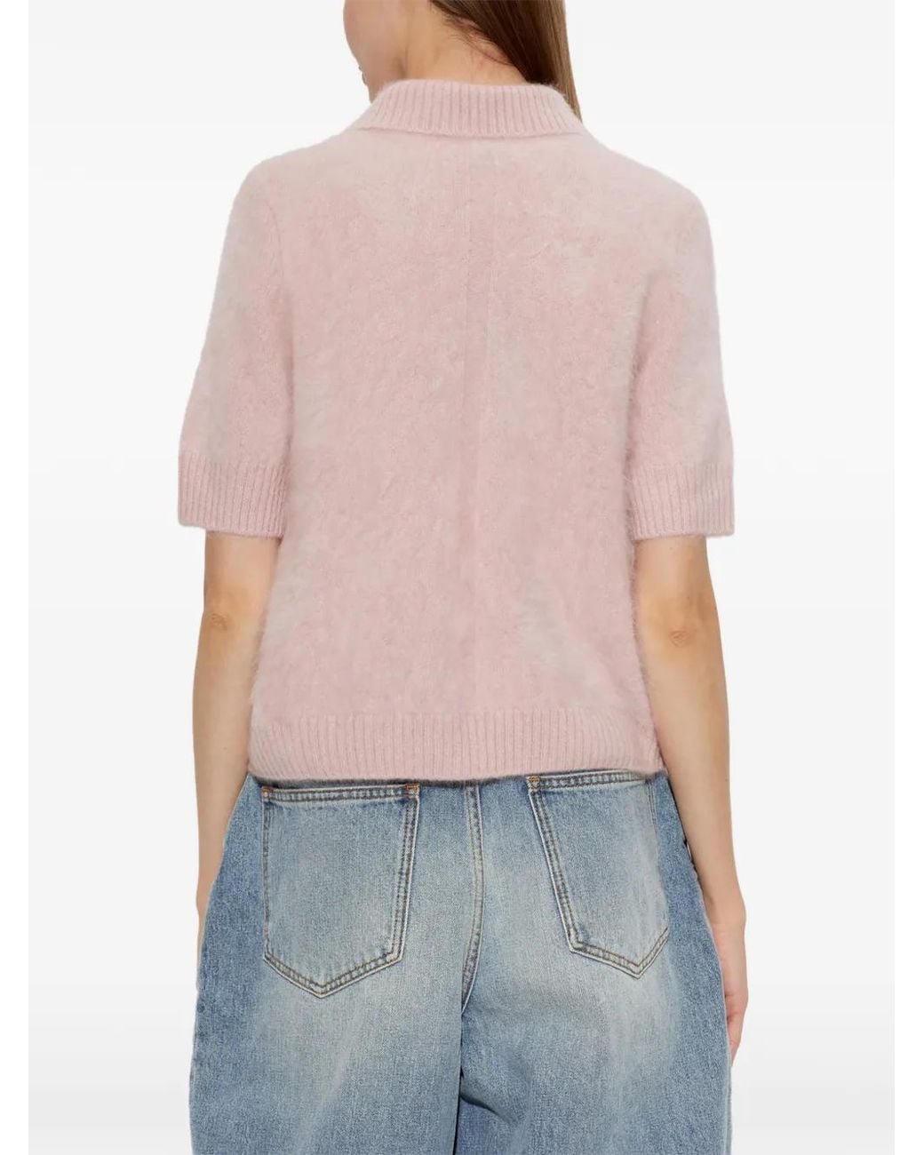Rag & Bone Pink Jada Short-Sleeve Cashmere Shirt