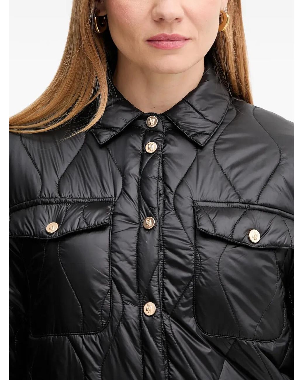 GAUDI Black Quilted Buttoned Jacket